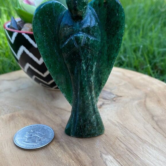 Dark Green Aventurine Angel - Picture 7 of 10